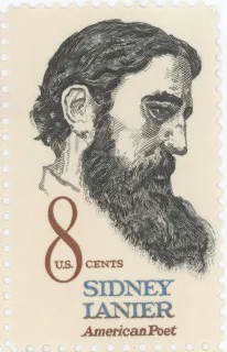 United States 1972 8 cents Sidney Lanier stamp, photographed by a collector