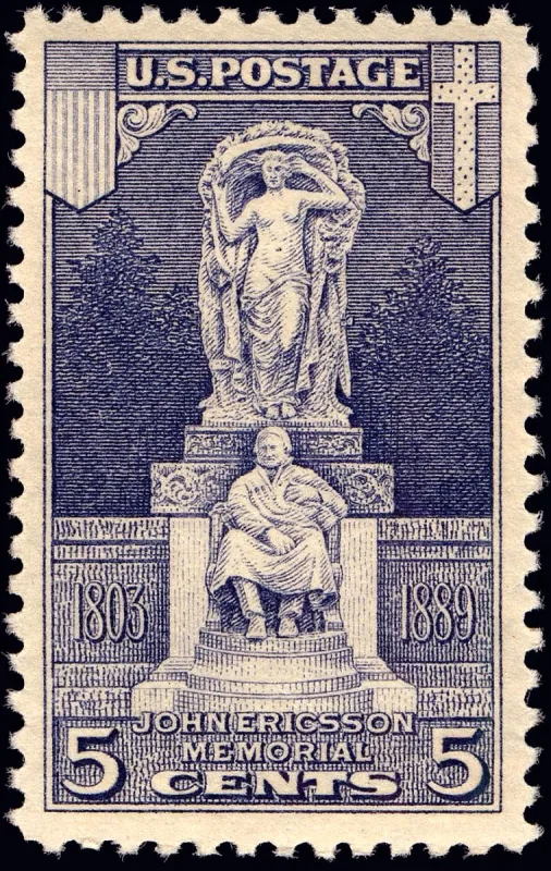 United States 1926 5 cents John Ericsson commemorative , of stamp, photographed by a collector