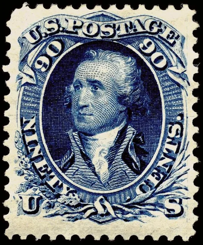 United States 1861 90c Washington stamp, photographed by a collector