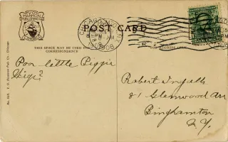 United States 1903 8c Postcard to Robert Ingalls DPLA e00d 2d533eeb9021ae4f3dba8d stamp, photographed by a collector