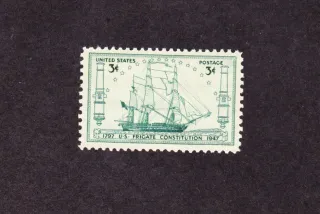 Another photo of the United States 1947 3c USS Constitution stamp