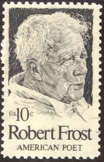 Another photo of the United States 1974 10 cents RobertFrost stamp