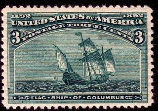 Another photo of the United States 1893 3c Columbian stamp