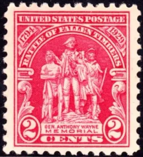 Another photo of the United States 1929 2c Battle of Fallen Timbers stamp