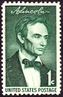Another photo of the United States 1959 1c Young Lincoln stamp