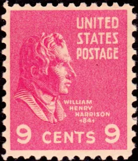 Another photo of the United States 1938 9c William Henry Harrison stamp