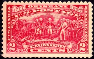 Another photo of the United States 1927 2c Saratoga stamp