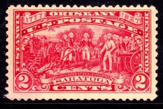Another photo of the United States 1927 2c Saratoga stamp
