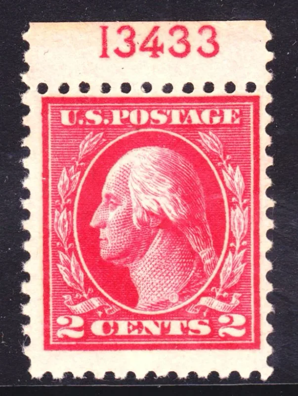 United States 1917 2c Washington WF stamp, photographed by a collector