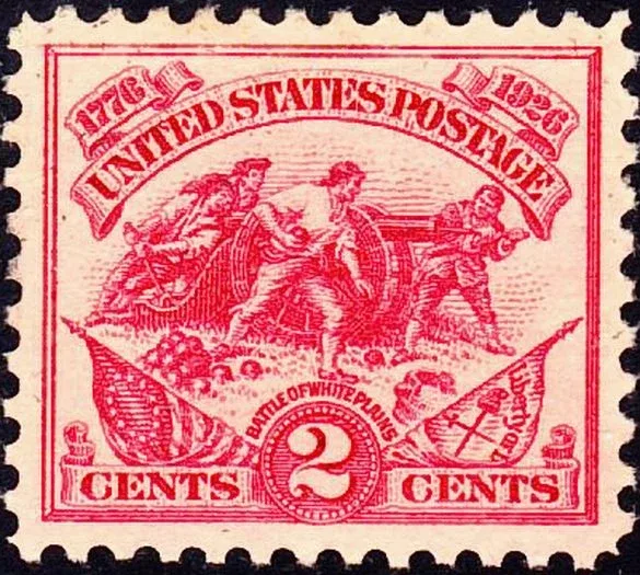 United States 1926 2c Battle of White Plains stamp, photographed by a collector
