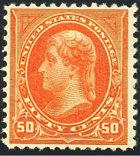 United States 1894 50c Thomas Jefferson stamp, photographed by a collector
