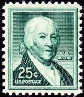 Another photo of the United States 1958 25c Paul Revere stamp