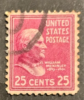 Another photo of the United States 1938 25c William McKinley stamp