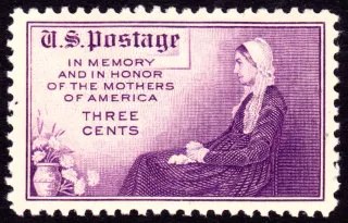 Another photo of the United States 1934 3c Whistler's Mother stamp