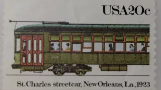 Another photo of the United States 1983 20 cents St. Charles Streetcar 20c stamp