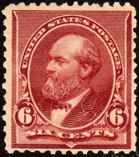 Another photo of the United States 1890 6c James Garfield stamp