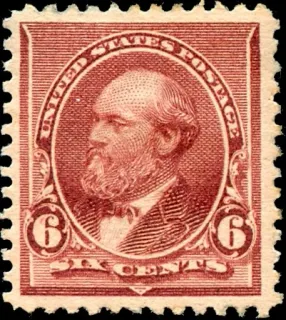 Another photo of the United States 1890 6c James Garfield stamp