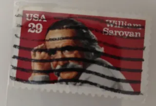 United States 1991 29 cents William Saroyan 29c stamp, photographed by a collector