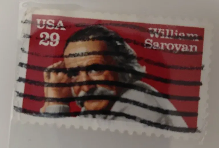 United States 1991 29 cents William Saroyan 29c stamp, photographed by a collector