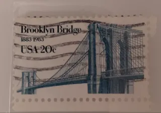 Another photo of the United States 1983 20c Brooklyn Bridge Centennial stamp