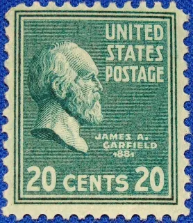 Another photo of the United States 1938 20c James Garfield stamp