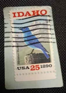United States 1990 25 cents Idaho Statehood 25c stamp, photographed by a collector