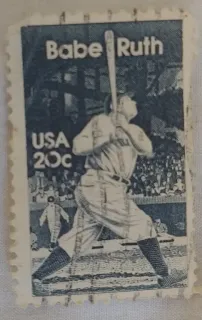 United States 1983 20 cents Babe Ruth 20c stamp, photographed by a collector