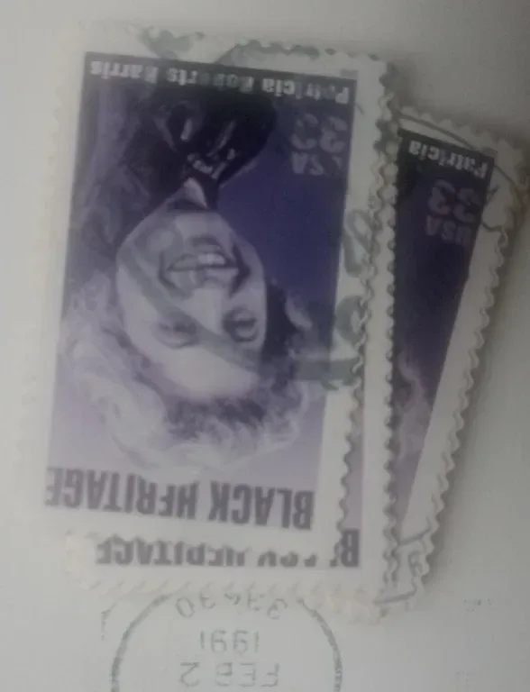 United States 2000 33 cents Patricia Roberts Harris Black Heritage stamp, photographed by a collector