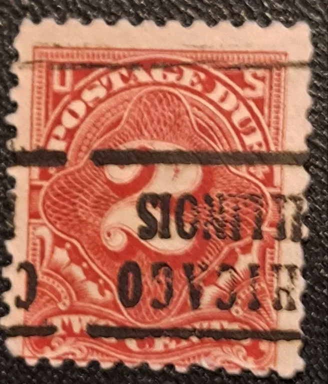 United States 1917 2 cents 2c Postage Due Numeral in Diamond stamp, photographed by a collector