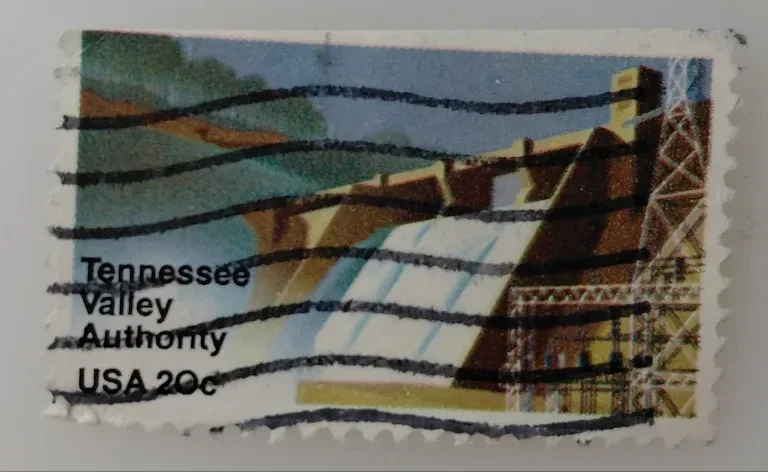 United States 1983 20c Tennessee Valley Authority 20c stamp, photographed by a collector