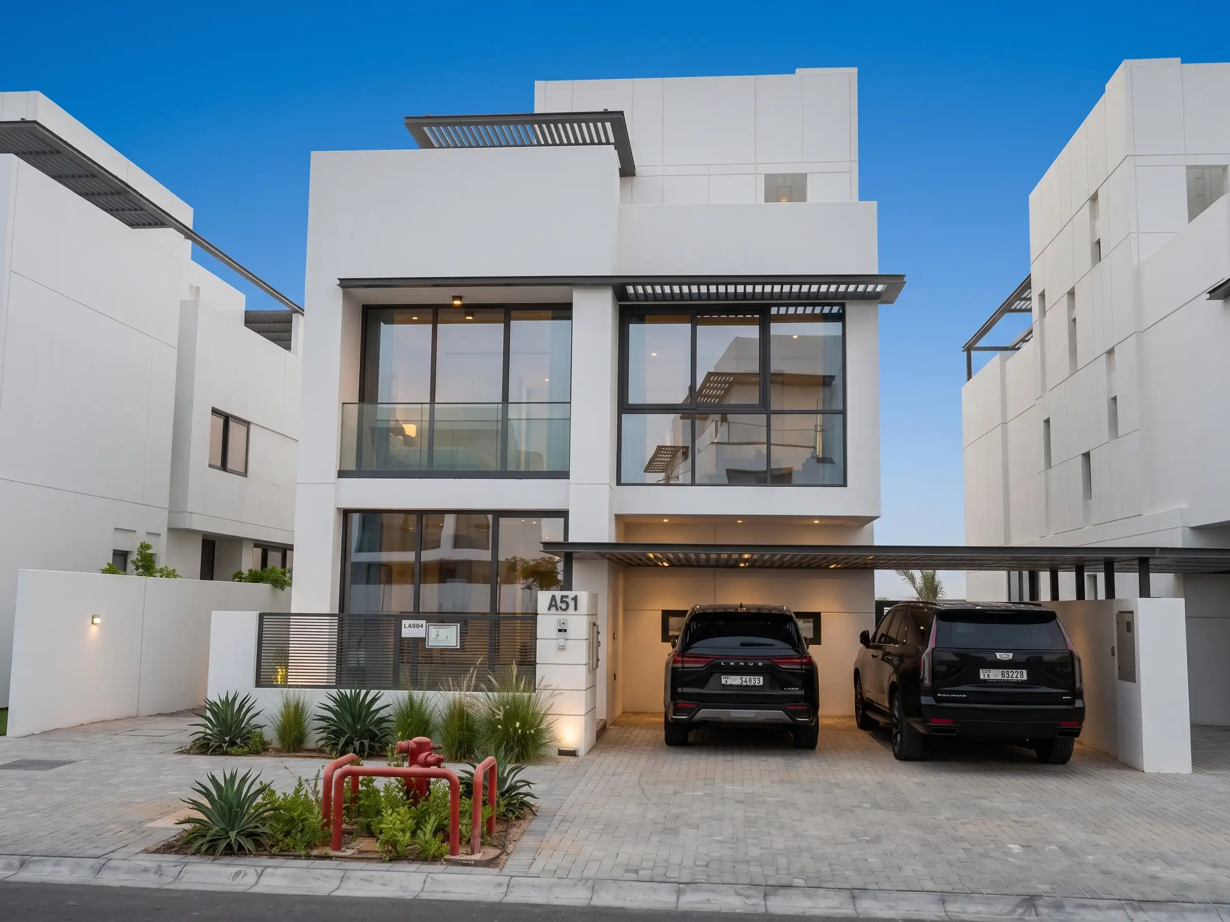 6 Bedroom Waterfront Villa Exterior Front View for Sale in Sun Island Sharjah