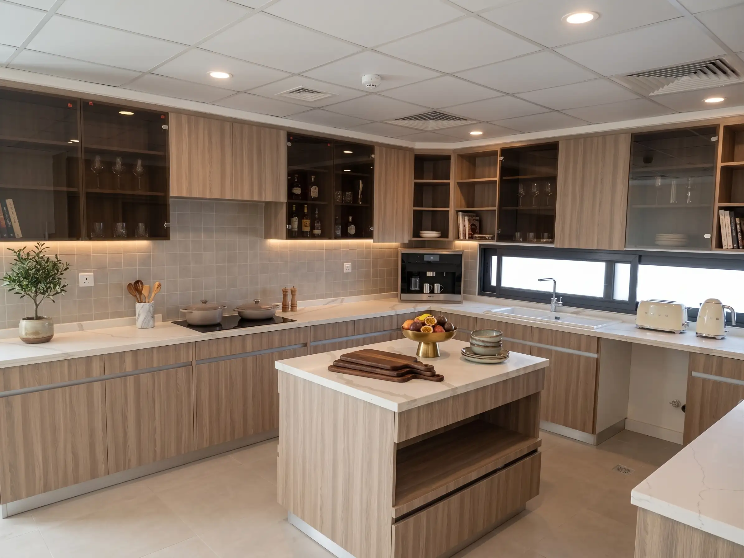 Modern Chef Kitchen Design in Sharjah Waterfront Villa