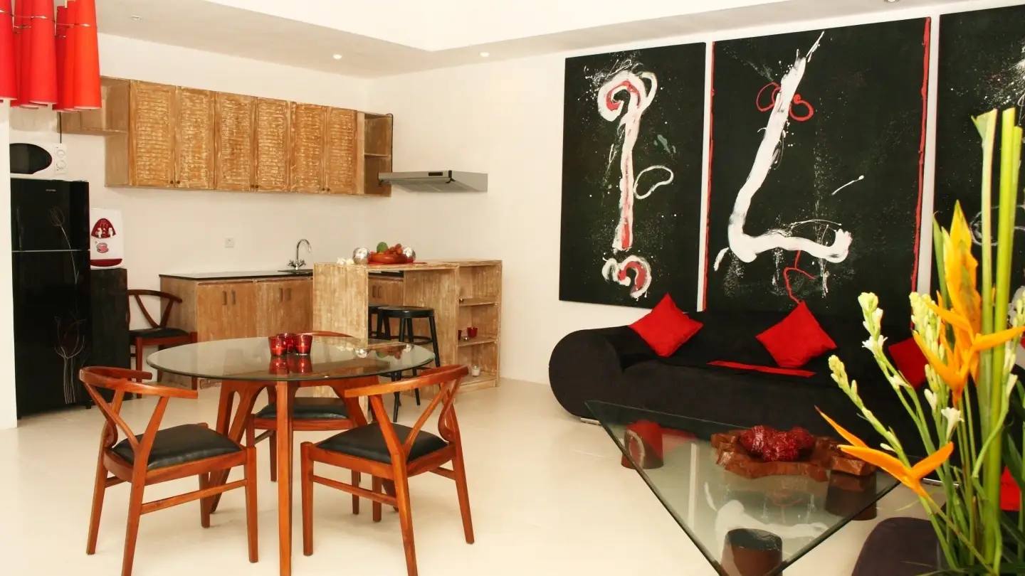 Spacious outdoor living room with couches - Villa Briana Seminyak