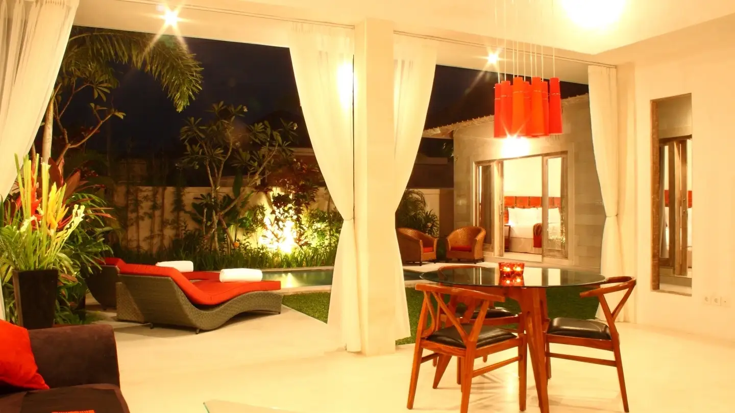 Spacious outdoor living room with couches - Villa Briana Seminyak