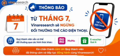 [Vinaresearch] Thông báo dừng đổi thưởng thẻ cào điện thoại.