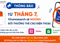 [Vinaresearch] Thông báo dừng đổi thưởng thẻ cào điện thoại.