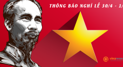 Thông báo lịch nghỉ lễ 30/04 và 01/05/2020