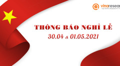 Thông báo lịch nghỉ lễ 30.04  và 01.05.2021