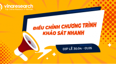 Thông báo điều chỉnh chương trình khảo sát Nhanh dịp lễ 30.04 - 01.05