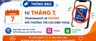 [Vinaresearch] Thông báo dừng đổi thưởng thẻ cào điện thoại.