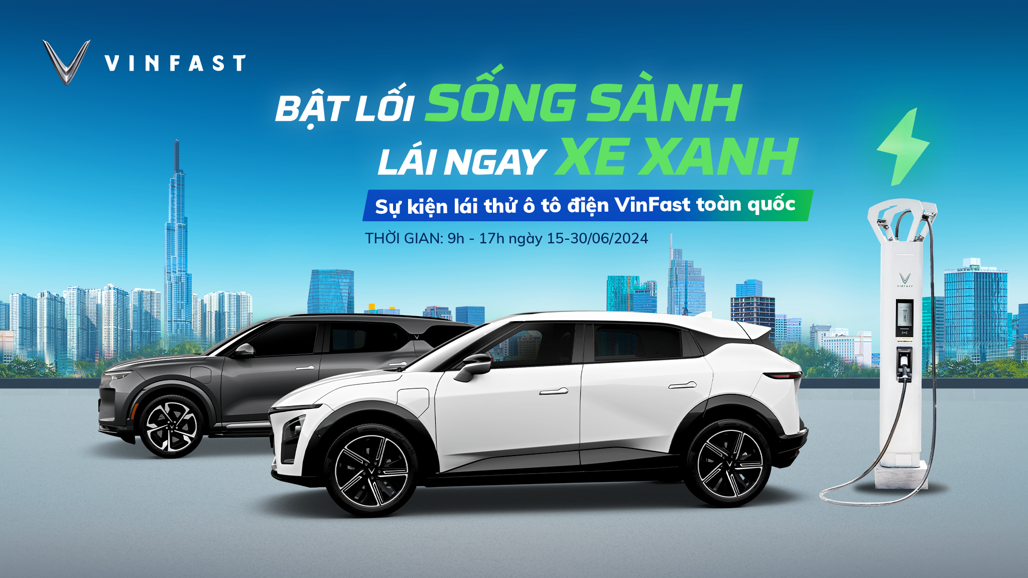 Lịch lái thử ô tô điện VinFast tháng 6 năm 2024