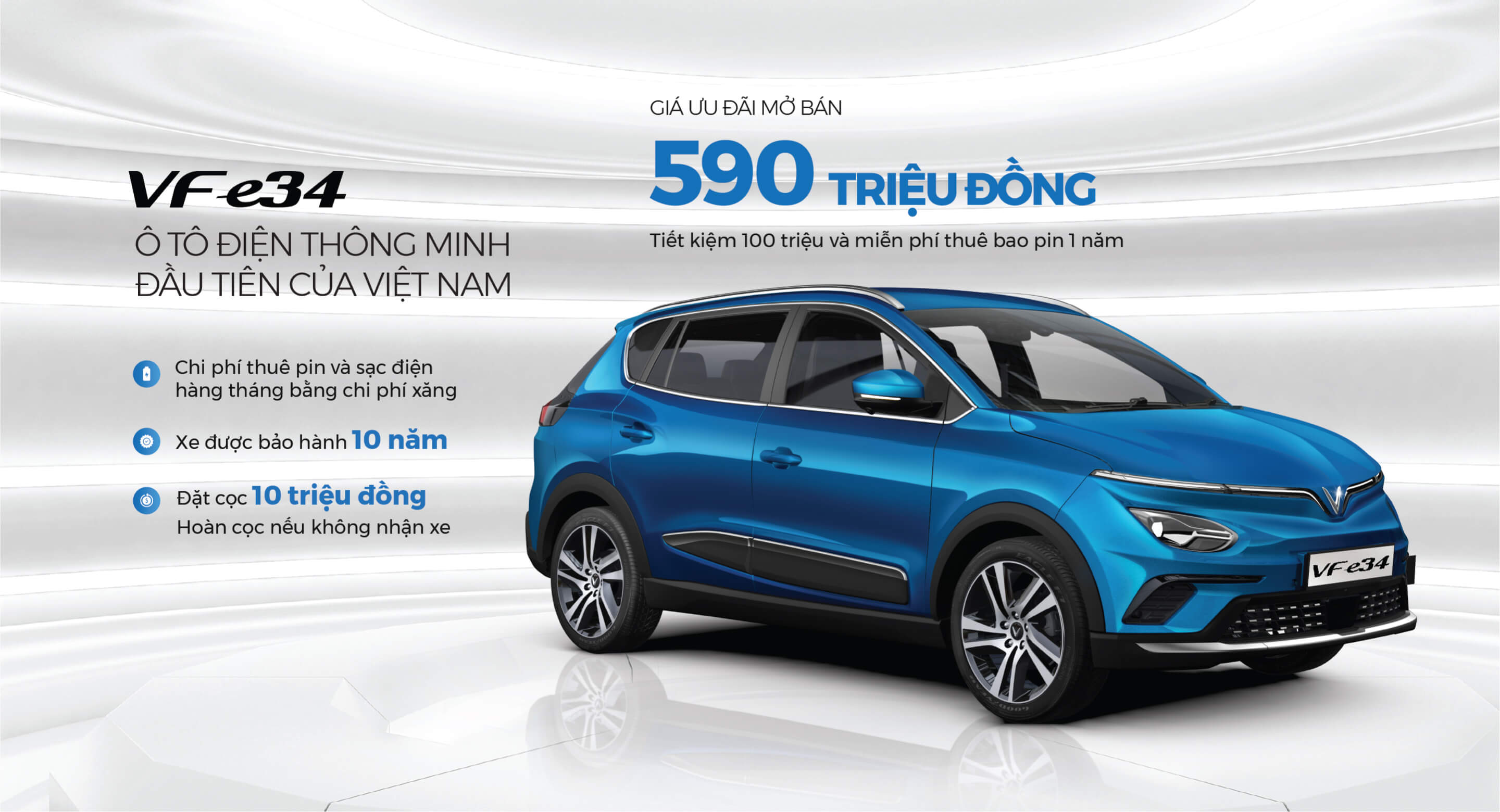 cách đặt cọc xe ô tô VinFast VF e34