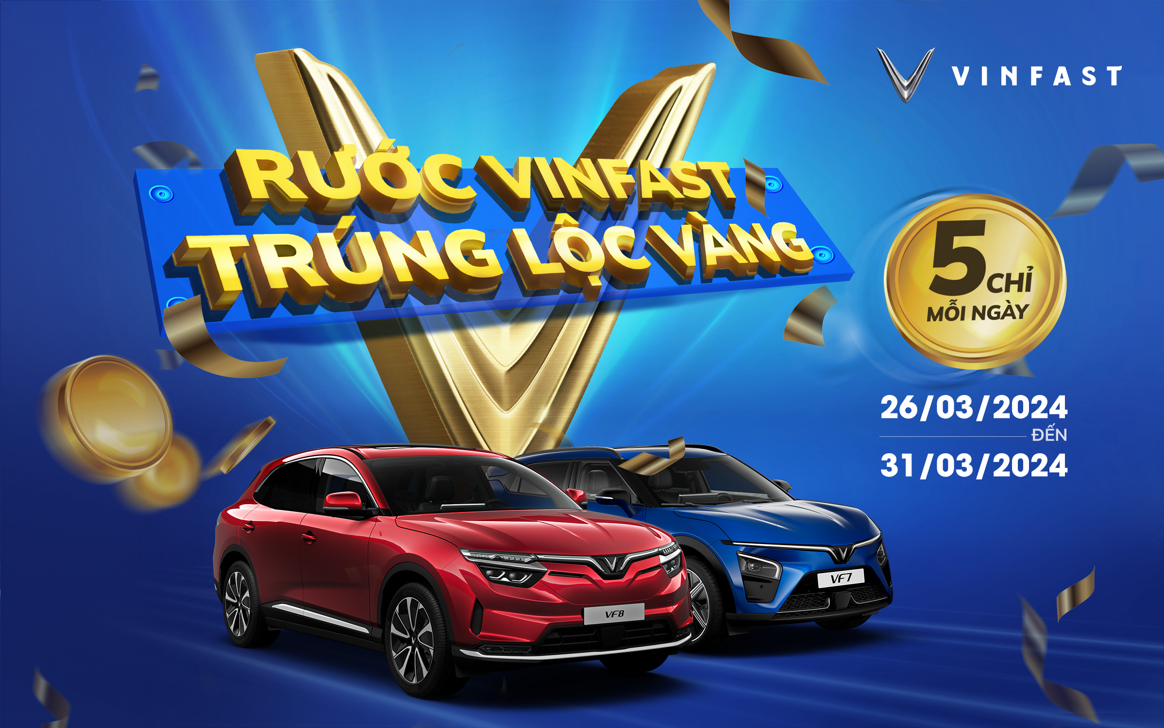 trúng thưởng vàng khi mua ô tô điện VinFast cuối tháng 3