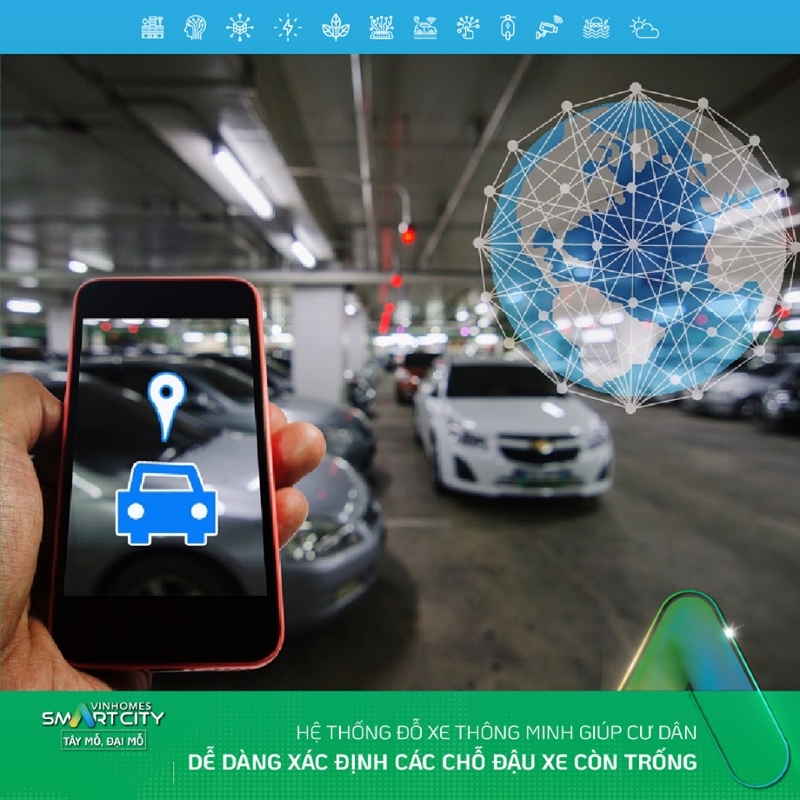 Bãi đỗ xe thông minh ở Hà Nội - Vinhomes Smart City
