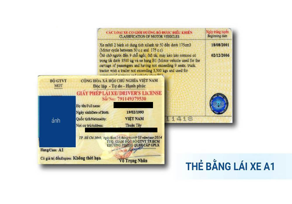 bằng lái xe A1 có thời hạn bao lâu?