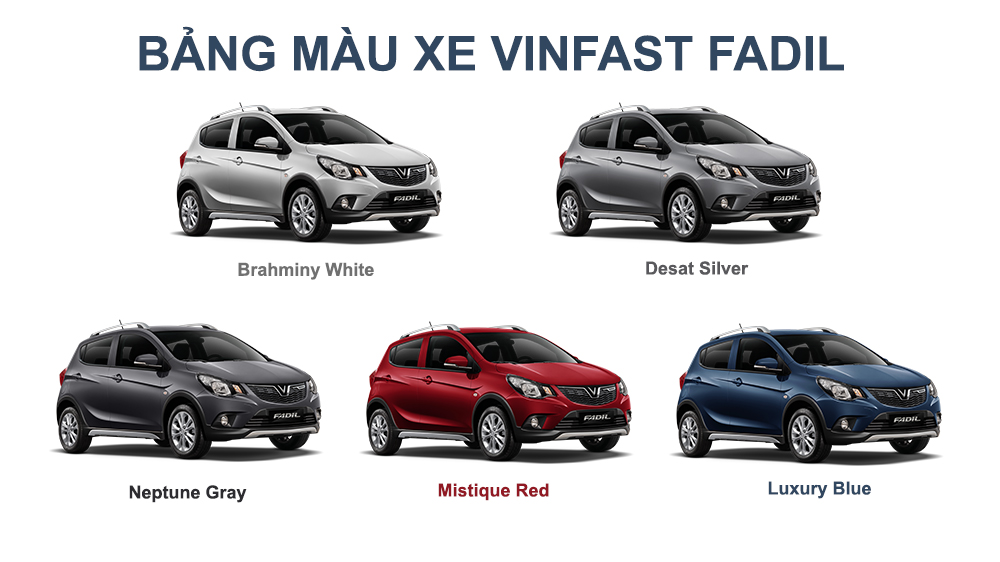 Bảng màu xe Fadil hiện đại