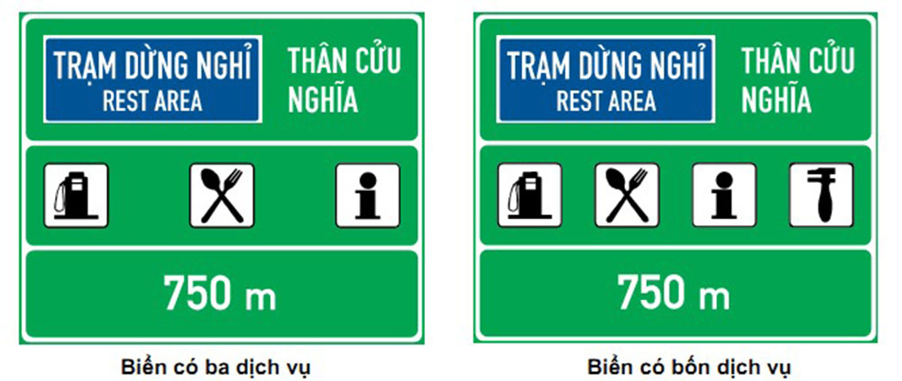 Biển báo trên đường cao tốc: biển báo sắp tới khu dịch vụ