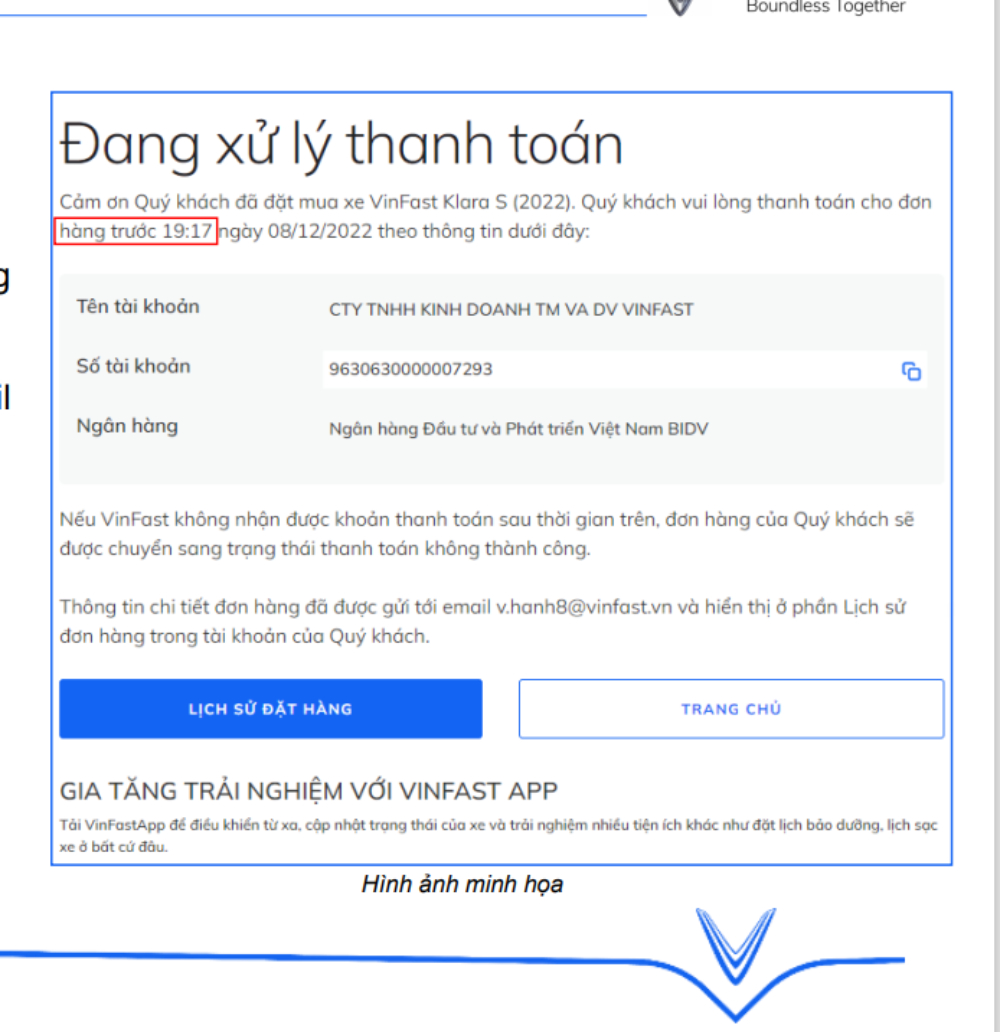 Thanh toán mua xe VF5 Plus qua chuyển khoản ngân hàng
