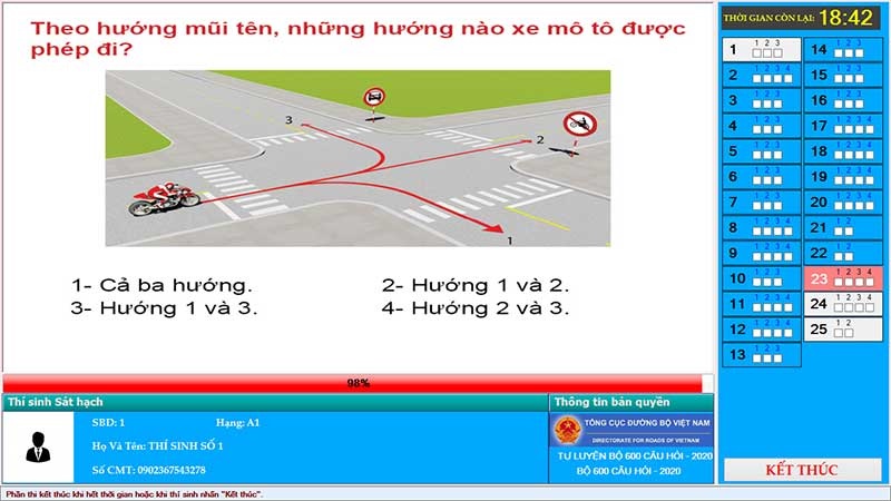 !uy trình thi bằng lái xe máy - giấy phép lái xe a1