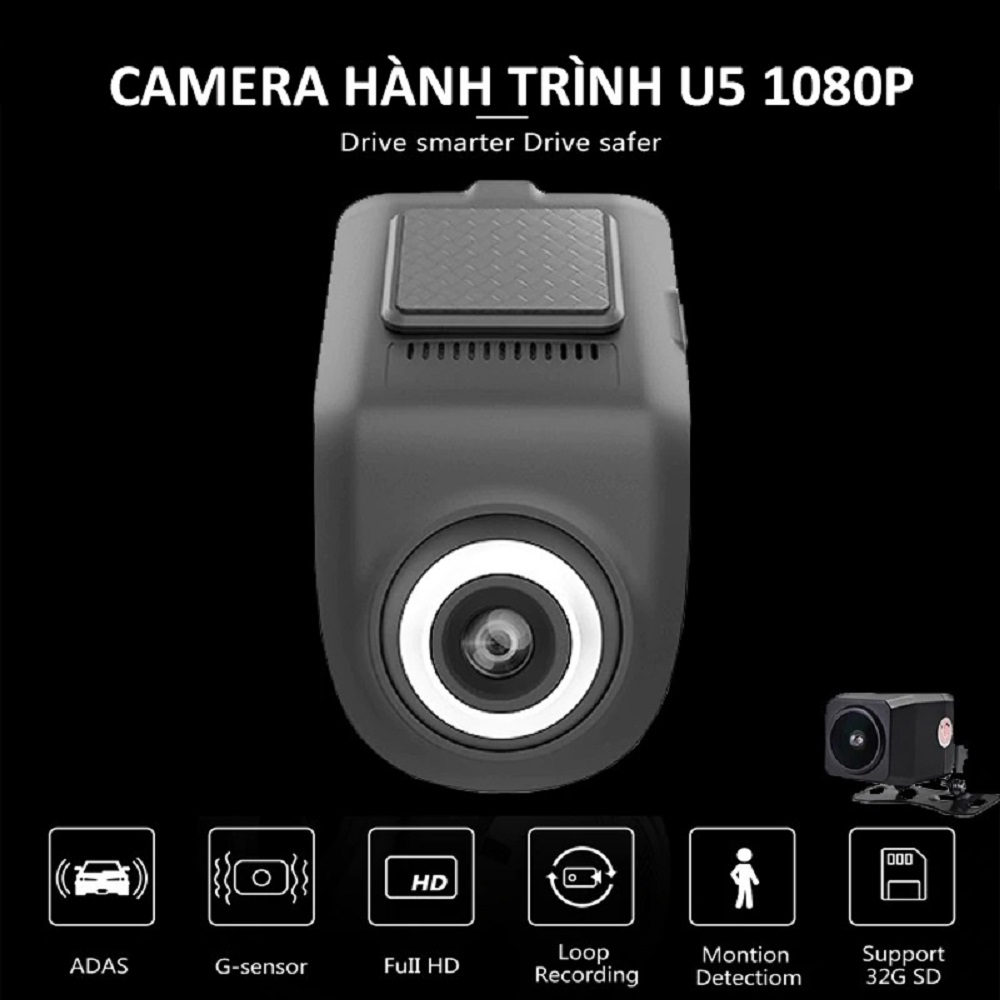 Camera hành trình Android U5 có tích hợp LDWS giúp cảnh báo lệch làn, xác định vị trí và khoảng cách xung quanh